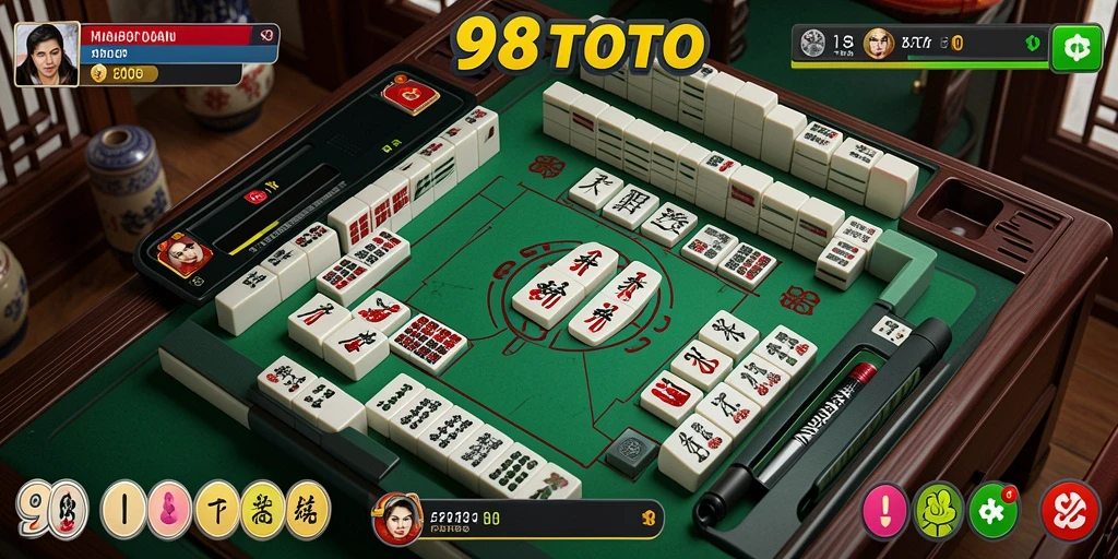 Screenshot 98TOTO menampilkan gameplay seru permainan Mahjong.