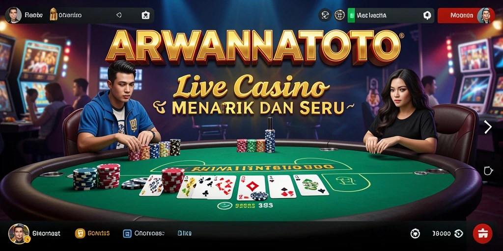 Tampilan menarik dari gameplay Live Casino ARWANATOTO yang menghibur.