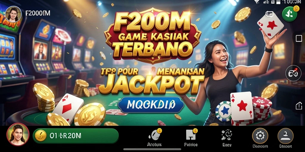 Tampilan gameplay F200M dengan grafis kasino yang menarik.