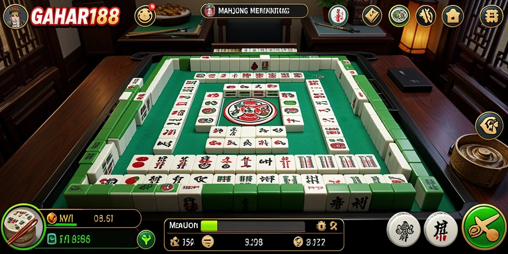 Tampilan menarik dari gameplay Mahjong di GAHAR188.