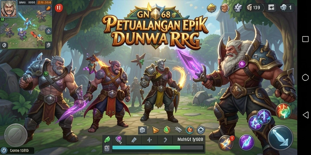 Screenshot GN168 menunjukkan aksi seru dalam pertempuran RPG yang menegangkan.