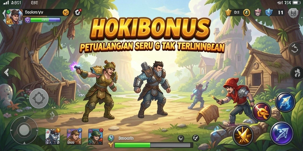 Tangkapan layar gameplay HOKIBONUS menampilkan petualangan seru dan grafis menakjubkan.