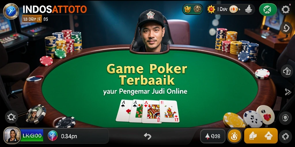 Tampilan screenshot game INDOSATTOTO dengan aksi poker seru.
