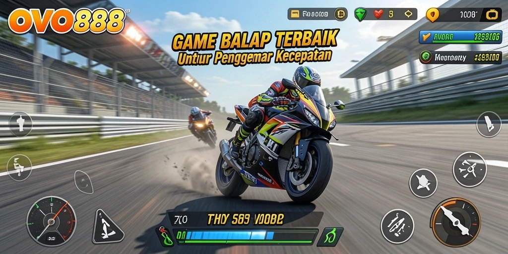 Gameplay balap motor yang penuh aksi dan menegangkan.