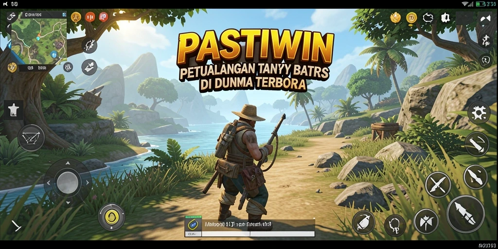 Screenshot gameplay PASTIWIN yang menampilkan dunia terbuka yang indah.