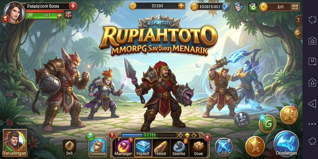 Screenshot menunjukkan gameplay menarik dalam RUPIAHTOTO yang menampilkan pertempuran epic.
