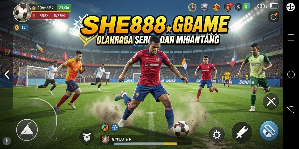 Screenshot utama SHE888 menampilkan gameplay olahraga mendebarkan.