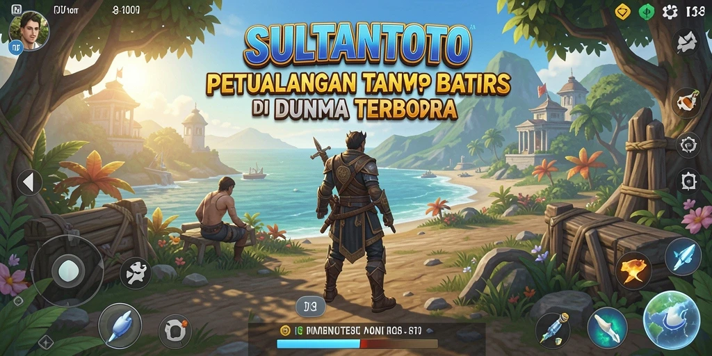 Screenshot yang menunjukkan suasana menakjubkan di dunia terbuka SULTANTOTO.