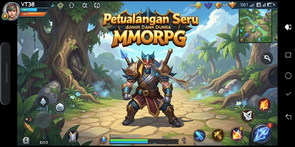Screenshot utama VT38 menampilkan aksi seru dalam petualangan MMORPG.